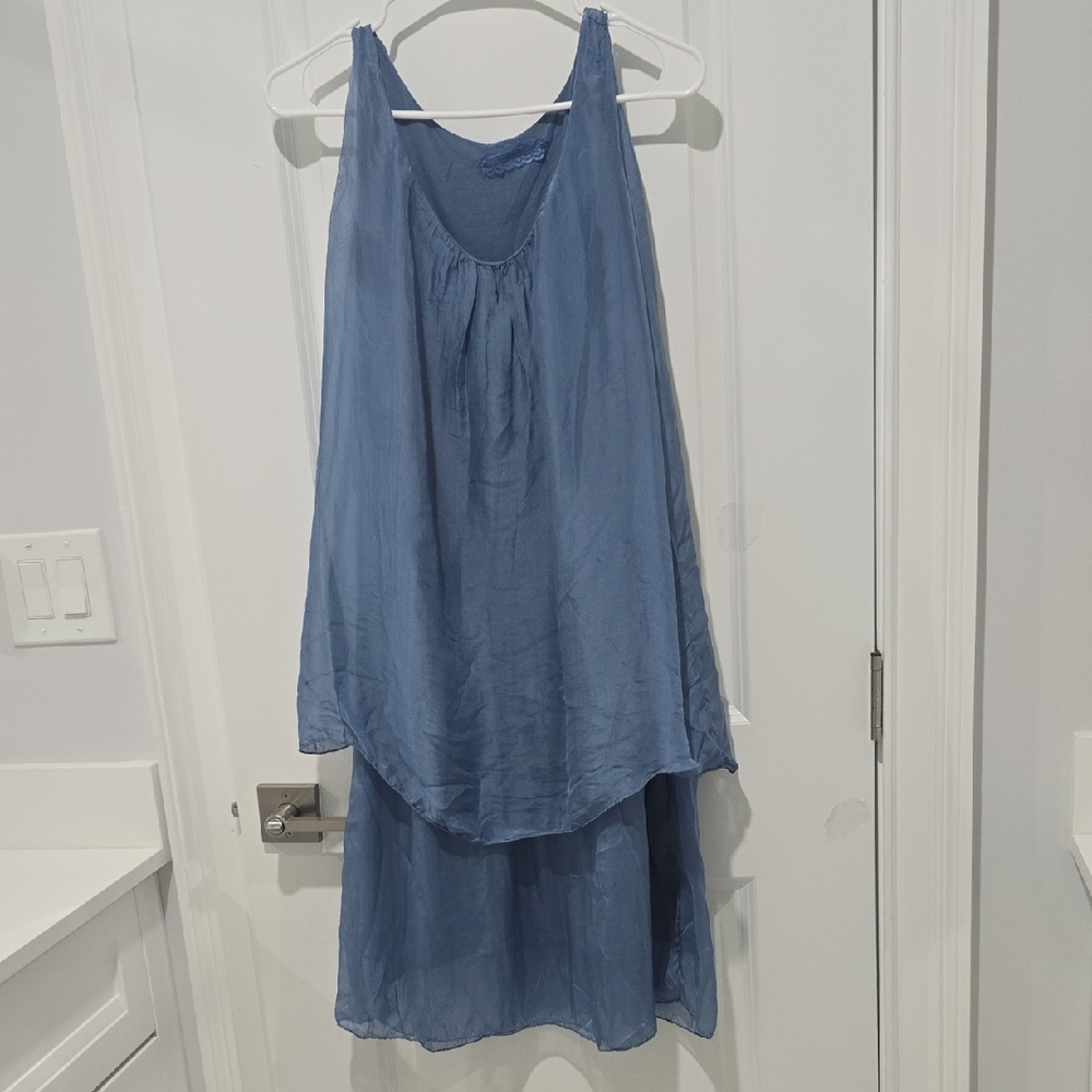 Flowy Blue Sleeveless Dress